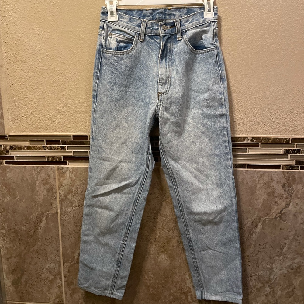 John Galt light wash mom jeans.